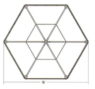六边尖顶篷房顶部